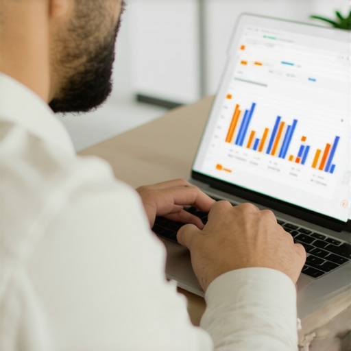 Louisville business owner analyzing local SEO metrics on a laptop