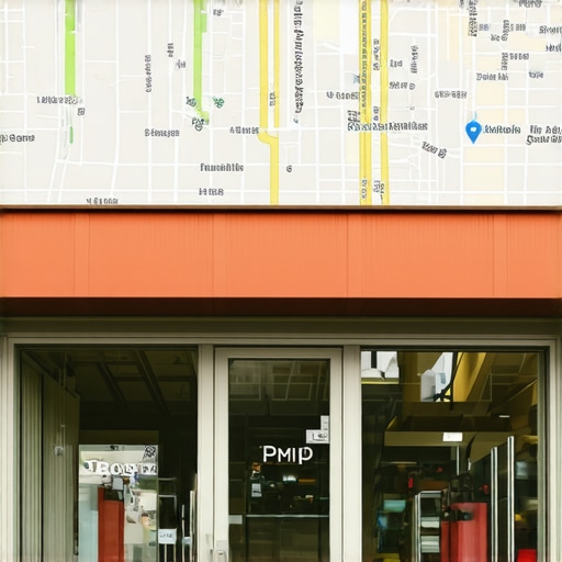 Louisville storefront with Google Maps overlay
