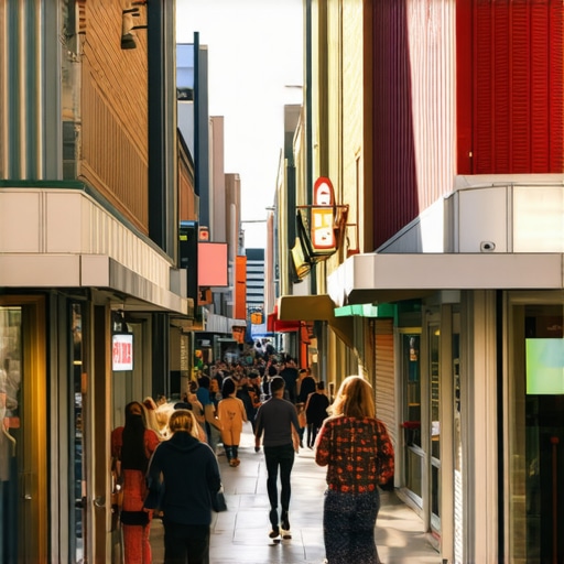Louisville Community Engagement Local Louisville businesses interacting with community members in a lively street scene.