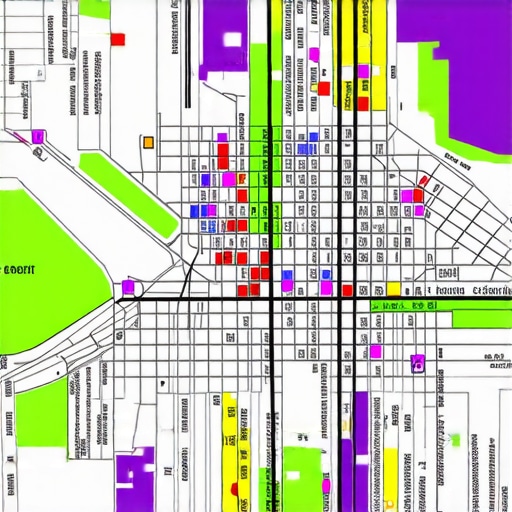 Louisville city map showing business locations and analytics overlays