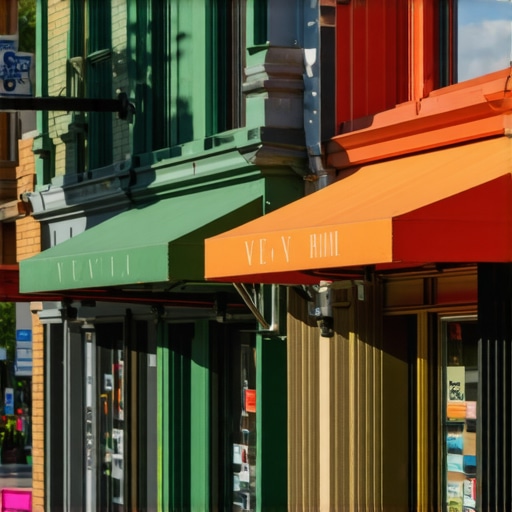 Busy Louisville street with shops and community