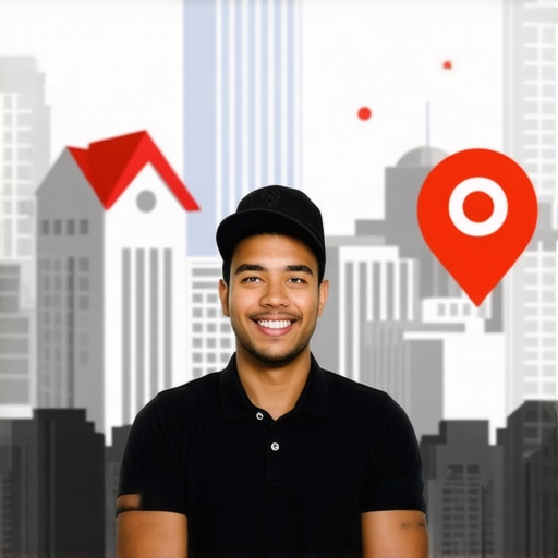 Business owner optimizing Google My Business profile with Louisville landmarks