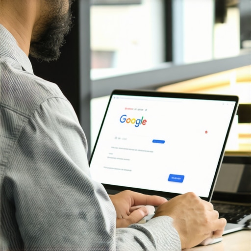 Louisville business owner working on Google My Business profile optimization.