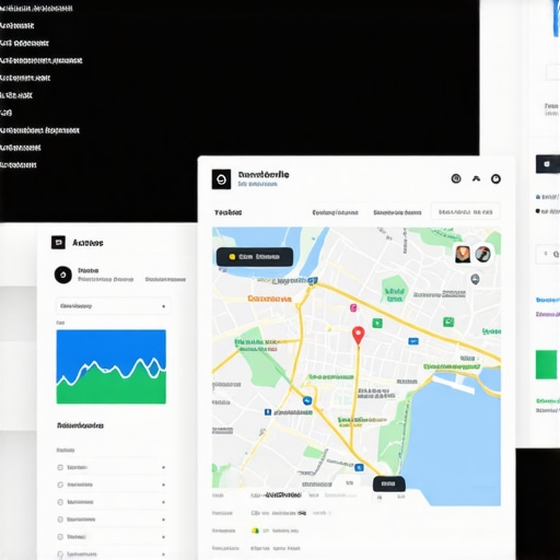 A workspace featuring SEO analytics tools and local Louisville maps on a computer screen.