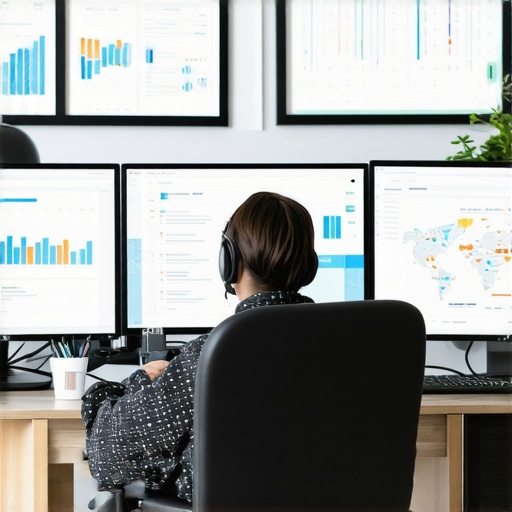 Person analyzing Louisville SEO metrics with maps and analytics tools.