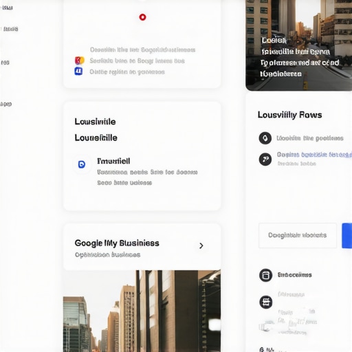 Screenshot of Louisville Google My Business dashboard with optimization highlights.