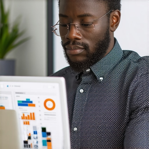 Business owner monitoring local SEO analytics on a laptop for Louisville