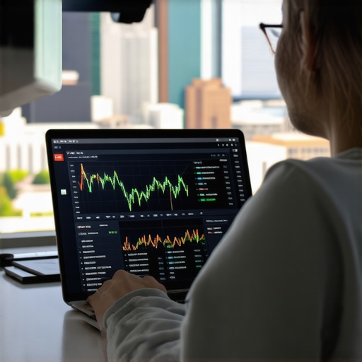 Analyzing Louisville SEO Data Person reviewing SEO analytics on a laptop with Louisville skyline