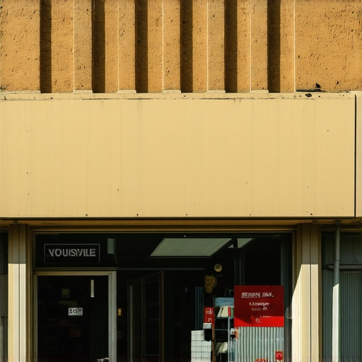 Louisville Business in Daylight Louisville storefront sign showing local business branding during daytime.