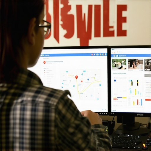 Person reviewing call tracking and Google My Business insights for Louisville SEO