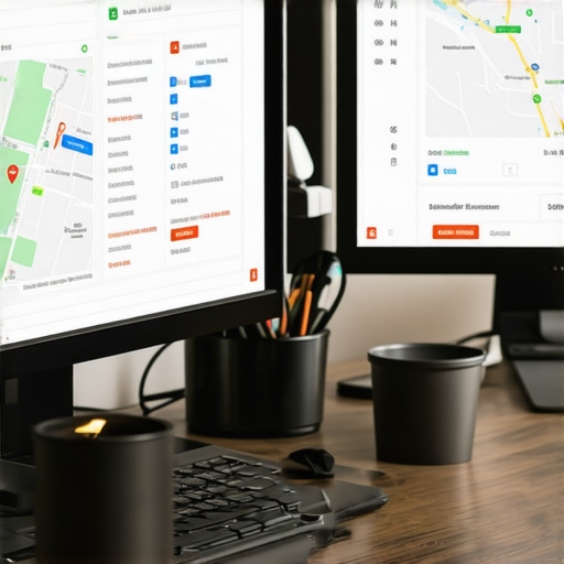 Louisville business owner analyzing local SEO metrics on a computer dashboard.