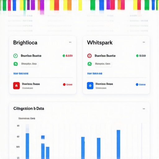 Screenshots of dashboard analytics from BrightLocal, Whitespark, and Google Search Console used for Louisville map visibility management.