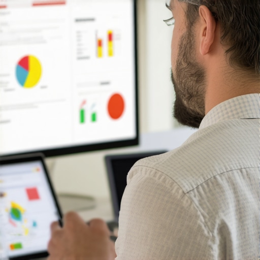 Business owner analyzing map update invoices and Google My Business profile analytics